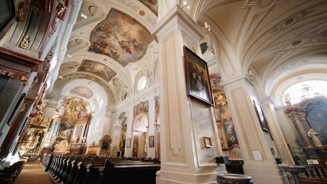Luxurious and lavishly decorated historic European Catholic Church