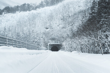 雪国の道路