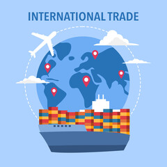 International trade and worldwide shipping logistic concept. Import export business.