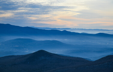 Obraz na płótnie Canvas Top view from Peak Mansfield to the valley. Vermont, USA.