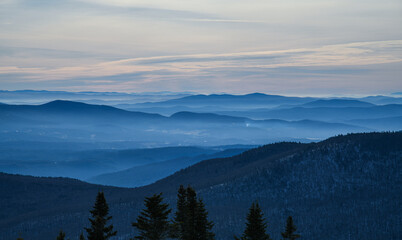 Obraz na płótnie Canvas Top view from Peak Mansfield to the valley. Vermont, USA.