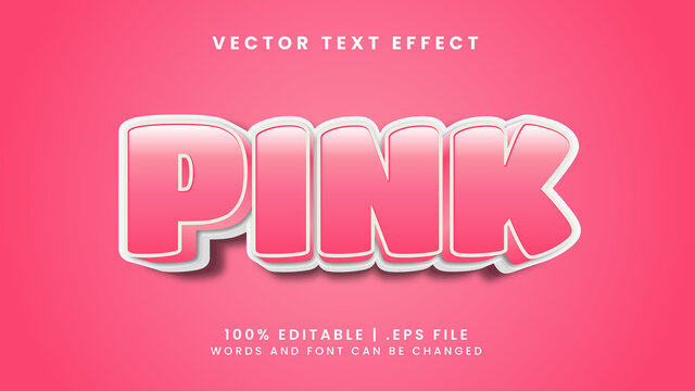 Pink editable text effect with soft and girl text style