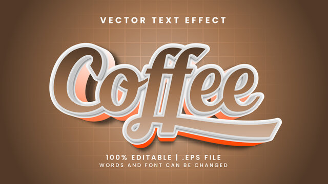 Coffee editable text effect with vintage and brown text style