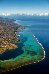 Tropical Islands of French Polynesia. Capital City Papeete on Tahiti © Overflightstock