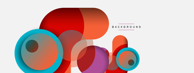 Vector round shapes circles minimal geometric background. Vector illustration for wallpaper banner background or landing page