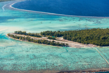 Airport on Tetiaroa Atoll Tropical Islands of French Polynesia