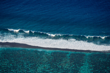 Tropical Ocean Surf Tahiti Islands of French Polynesia
