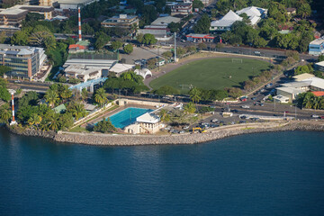 Football Field Tahiti Tropical Islands of French Polynesia