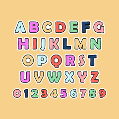 Illustration vector graphic of alphabet fit for kids class, sticker, education