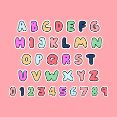 Illustration vector graphic of alphabet fit for kids class, sticker, education