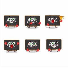 Fototapeta premium A sporty chalkboard boxing athlete cartoon mascot design