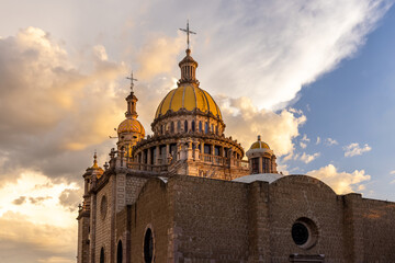 Central Mexico, Aguascalientes catholic churches, colorful streets and colonial houses in historic...