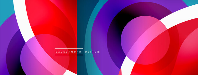 Creative geometric wallpaper. Minimal abstract background. Circle wave and round shapes composition vector illustration for wallpaper banner background or landing page