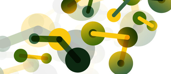 Abstract background. Round dots connected by lines. Trendy techno business template for wallpaper, banner, background or landing