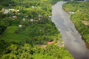 Fototapeta na wymiar Amerendian Village of Kabakaburr Guyana