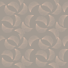 Luxurious wallpaper design with gold leaf and natural background line art design for wall art, fabrics, prints and backgrounds, vector illustrations. Seamless gray simple floral background with leaves