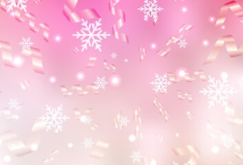 Light Pink, Yellow vector pattern in Christmas style.