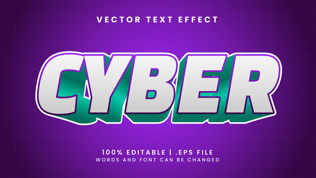 Cyber editable text effect with future and fiction font style