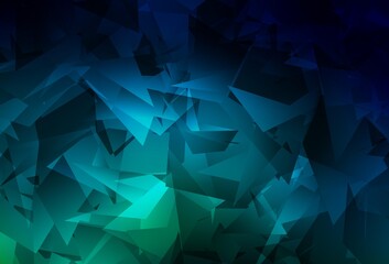 Dark Blue, Green vector triangle mosaic texture.