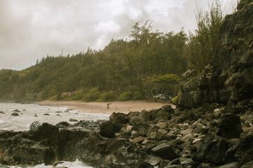 Panoramic landscape, beach view from West side, Hawai, Maui, 2022