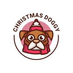 Illustration vector graphic of Christmas Doggy, good for logo design