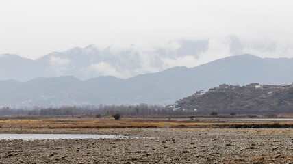 Swat valley village beautiful landscape view in a rain