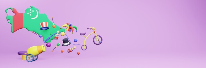 3d rendering of festivals and circus entertainment in Turkmenistan for social media