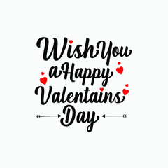Wish you a happy valentines day typography t-shirt design