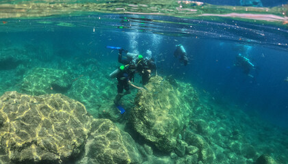 Underwater world of Mediterranean Sea. Near Marmaris, Turkey
