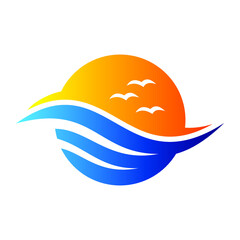 Beach Logo can be used for company, icon, and others.