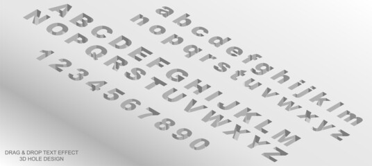 Fototapeta premium 3D Hole text effect design illustrator