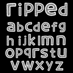 Rippe paper alphabet with aluminium foil style