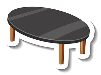 Black center table isolated on white background