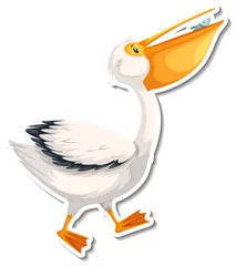 Pelican bird cartoon sticker © blueringmedia