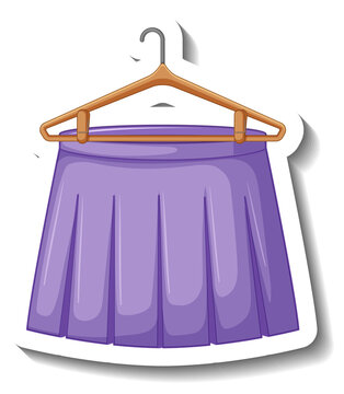 recommend clip art: Purple pleated skirt with coathanger