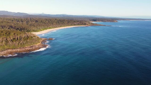 Drone aerial shot Bawley Point Beaches and coastline bushland of Ulladulla South Coast nature tourism Sydney NSW Australia 4K