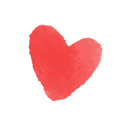 水彩風赤いハート