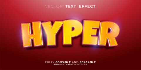 Hyper editable 3d text effect decoration background