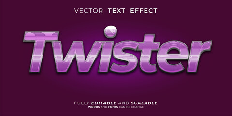 Twister text effect, Editable three dimension text style