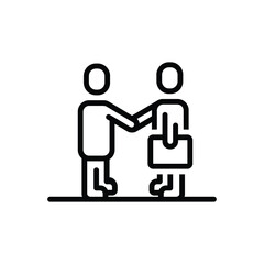 Black line icon for prospective