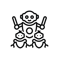 Black line icon for robots