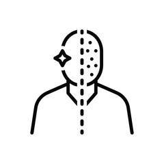 Black line icon for acne