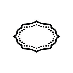 Black line icon for labels