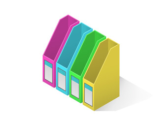 isometric colorful file box