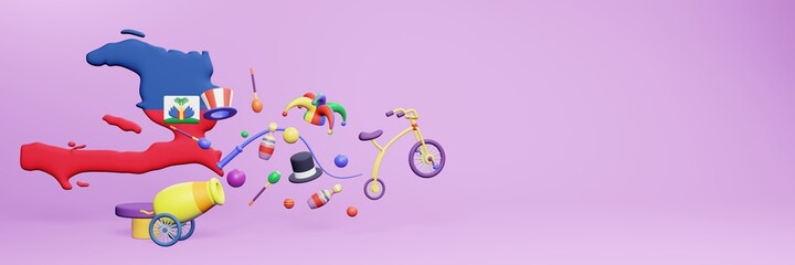 3d rendering of festivals and circus entertainment in Haiti for social media
