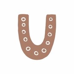 Vector Illustration of letter U. Flat icon