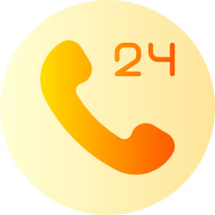 24 hours support gradient icon