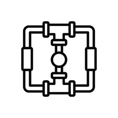 Black line icon for pipe