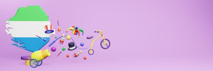 3d rendering of festivals and circus entertainment in Sierra Leone for social media
