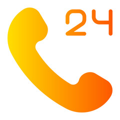 24 hours support gradient icon